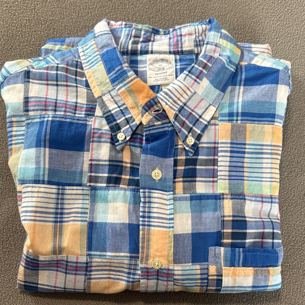 Brooks Brothers Patchwork Plaid Button-Down Shirt… - image 3